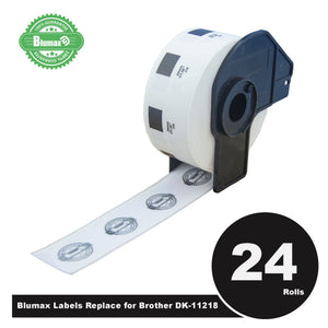 NNEIDS 24 Pack Alternative Round White labels for Brother DK-11218 24mm Diameter