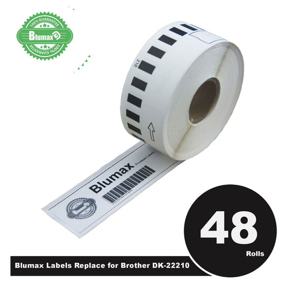 NNEIDS 48 Roll Alternative White Refill labels for Brother DK-22210 29mm x 30.48m Continuous Length