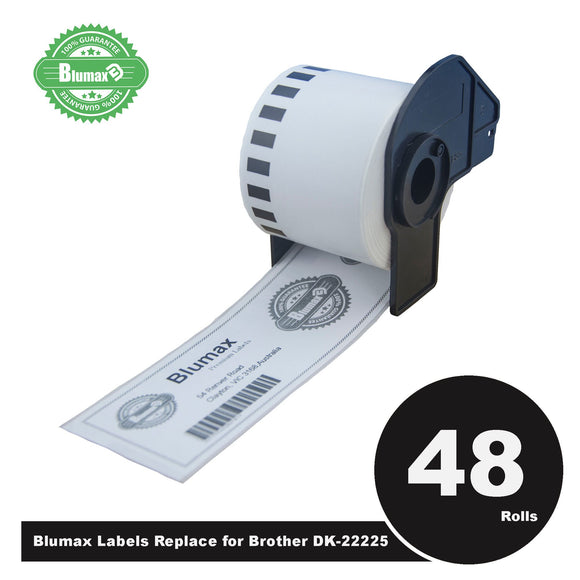 NNEIDS 48 Pack Alternative White labels for Brother DK-22225 38mm x 30.48m Continuous Length