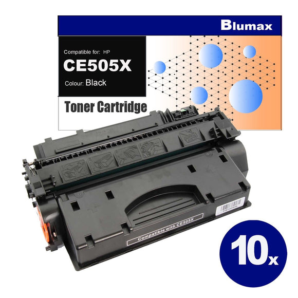 NNEIDS 10 Pack Alternative for HP CE505X(05X) Black Toner Cartridges