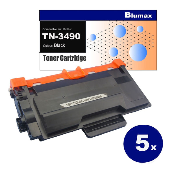 NNEIDS 5x Alternative for Brother TN-3490 Black Toner Cartridges