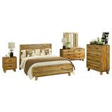 NNEDSZ Pieces Bedroom Suite King Size in Solid Wood Antique Design Light Brown Bed, Bedside Table , Tallboy & Dresser