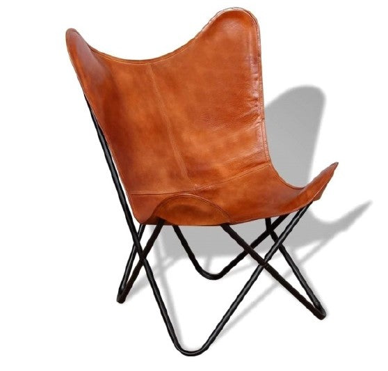 NNEIDS  Leather Butterfly Chair BROWN