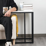 NNETM Contemporary C-Shaped Side Table - Black Frame with Whiteboard
