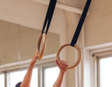 NNEDSZ Wooden Gymnastic Rings Olympic Gym Rings Strength Training