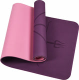 NNEDSZ TPE Yoga Mat Exercise Fitness Gym Pilates Non Slip Dual Layer