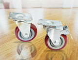 NNEDSZ x 4 Heavy Duty PU Swivel Castor Wheels With Brake