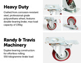 NNEDSZ x 4 Heavy Duty PU Swivel Castor Wheels With Brake