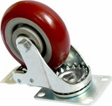 NNEDSZ x 4 Heavy Duty PU Swivel Castor Wheels With Brake