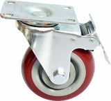 NNEDSZ x 4 Heavy Duty PU Swivel Castor Wheels With Brake