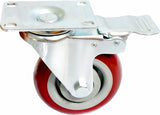 NNEDSZ x 4 Heavy Duty PU Swivel Castor Wheels With Brake