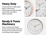 NNEDSZ Wall Clock Silent Non-Ticking Quartz Battery Operated Rose Gold