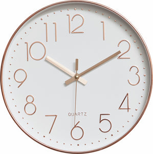 NNEDSZ Wall Clock Silent Non-Ticking Quartz Battery Operated Rose Gold