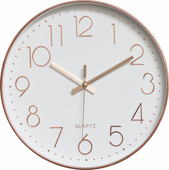 NNEDSZ Wall Clock Silent Non-Ticking Quartz Battery Operated Rose Gold