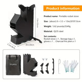 NNETM Multi-functional Iron Wood Burning Rocket Stove for Outdoor Cooking