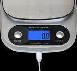 NNEDSZ High Precision Kitchen Scale Rechargable Food Scale Digital 3KG