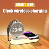 NNETM Fantasy Tropical Night Light & Wireless Charger Stand with Digital Alarm Clock