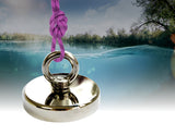 NNEDSZ Neodymium Fishing Magnet with Countersunk Hole and Eyebolt, 500 LBS pull