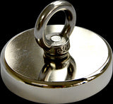 NNEDSZ Neodymium Fishing Magnet with Countersunk Hole and Eyebolt, 500 LBS pull