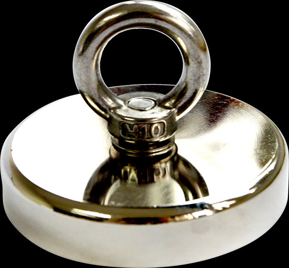 NNEDSZ Neodymium Fishing Magnet with Countersunk Hole and Eyebolt, 500 LBS pull