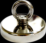 NNEDSZ Neodymium Fishing Magnet with Countersunk Hole and Eyebolt, 500 LBS pull