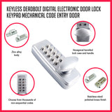 NNEDSZ deadbolt digital electronic door lock keypad mechanical Code Entry Door