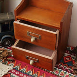 NNETM Vintage Solid Wood Drawer Cabinet with Metal Hanging Buckle