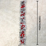 Christmas Flocking Wreath Door Hanging - Rattan Reverse Hanging Tree Decoration