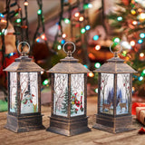NNETM Set of 3 Christmas Lantern Lights - Santa Claus, Snowman, Reindeer Decorations