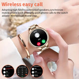NNETM Golden Wireless Call Smart Watch for Women - Multi-Sports Modes & Voice Assistant