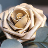 NNETM 25-Piece Golden Artificial Rose Flowers Set
