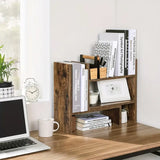 NNETM Desktop Storage Rack Bookshelf - Brown