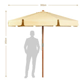 NNECW 3m Garden Parasol Umbrella Garden Outdoor Sun Shade-Beige