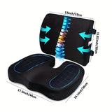 NNETM Orthopedic Memory Foam Seat Cushion and Lumbar Support Pillow Set