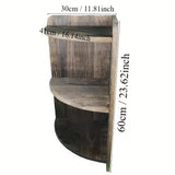 NNETM Vintage Solid Wood Corner Cabinet - Multi-Layer Sundries Organizer