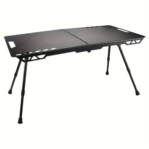 NNETM Black Liftable Folding Table: Lightweight Aluminum Alloy Portable Camping Table
