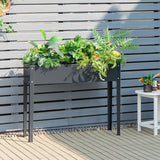 NNECW Raised Garden Bed with Bottom Drainage Holes-Gray