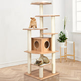 NNECW Modern Cat Climbing Tree with Scratch Resistant Sisal Rope Column for Cats