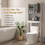 NNECW 4-Tier Toilet Storage Rack Cabinet for Bathroom Laundry Balcony
