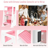 NNECW Kids Step Learning Stool with Double Safety Rails for Baby