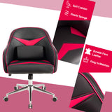 NNECW Adjustable Swivel Office Armchair with Massaging Cushion for Office Red