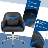 NNECW Adjustable Swivel Office Armchair with Massaging Cushion for Office Blue