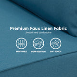 NNEDPE Sarantino Adjustable Corner Sofa 2-Seater Lounge Linen Bed Seat - Blue