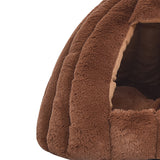 NNEIDS Pet Bed Comfy Kennel Cave Cat Dog Beds Bedding Castle Igloo Nest Brown L