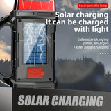 NNETM Red Tactical LED Solar Camping Light - Portable Rechargeable Flashlight