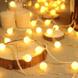 NNETM 6m LED Ball Garland Fairy String Lights for Festive Decorations - Battery-Powered