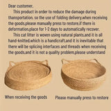 NNETM Cat Ear Shape Thickened Woven Cat Scratching Board Pet Bed - Khaki White
