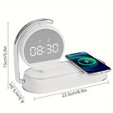 NNETM Fantasy Tropical Night Light & Wireless Charger Stand with Digital Alarm Clock