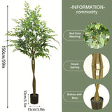 NNETM Nearly Natural 160.02cm Artificial Ficus Palm Tree in Pot