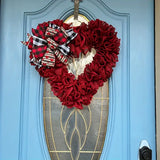 NNETM Valentine's Day Wrinkled Hemp Rope Heart-shaped Wreath